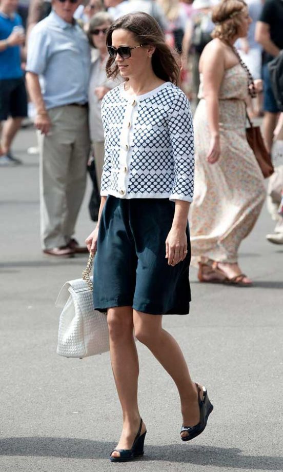 Pippa Middleton Looks Chic And Stylish In Orla Kiely With Givenchy Sunglasses At Wimbledon, 2012