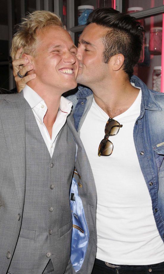 Made In Chelsea's Jamie Laing And Spencer Matthews At The Launch Of Candy Kittens Pop Up Store, 2012