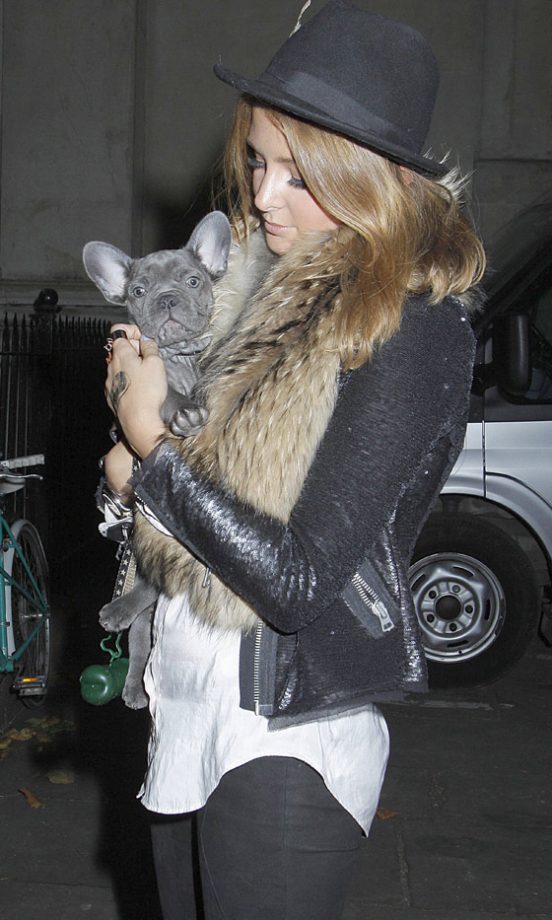 Made In Chelsea's Millie Mackintosh And her Dog Herby Out in London, 2012