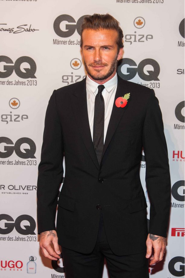 David Beckham Poses In His Smart Suit