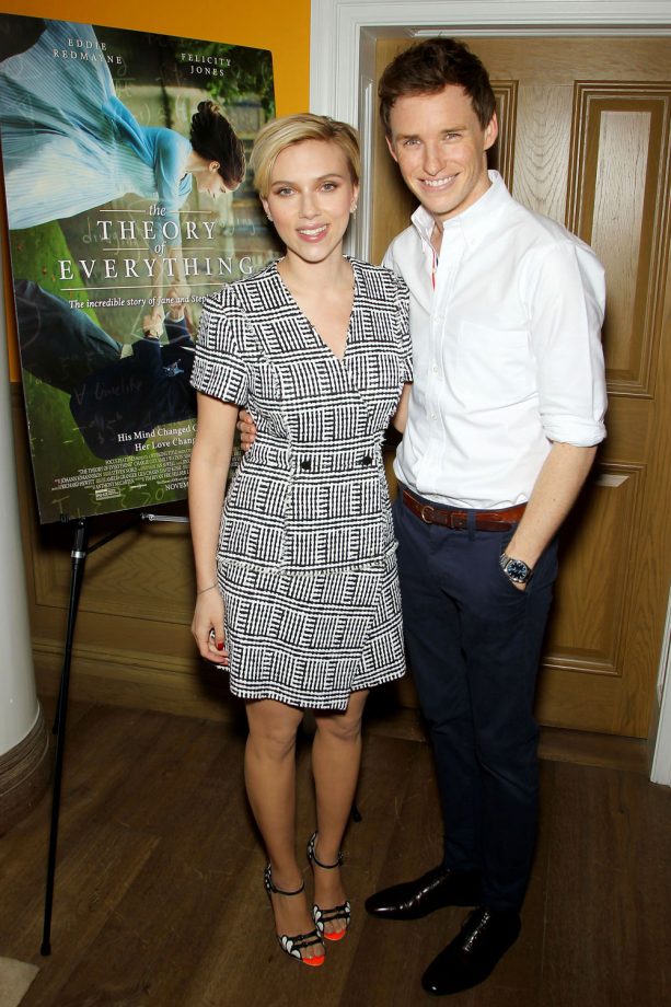 Scarlett Johansson And Eddie Redmayne At A Screening of 'The Theory Of Everything' In New York, 2014