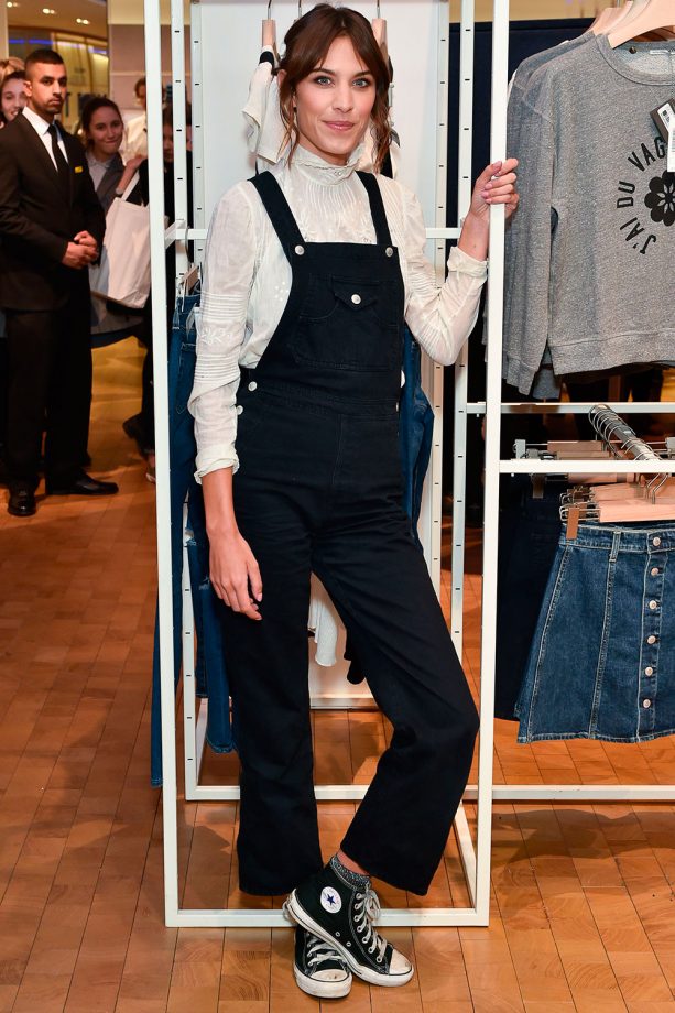 Alexa Chung Rocks Dungarees At The Launch Of Her AG Jeans Collaboration In London, 2015