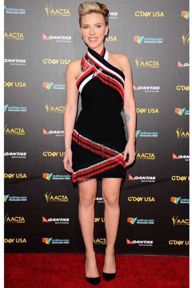 Scarlett Johansson Wears A Fringed LBD To The G'Day USA Gala In Los Angeles, 2015