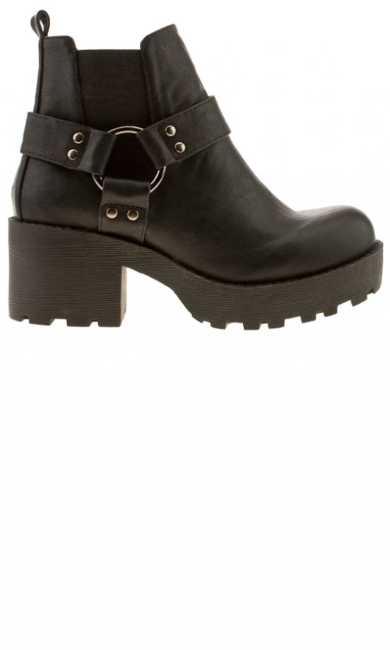 Schuh AW13 Collection: Black Chunky Buckled Boots, £60