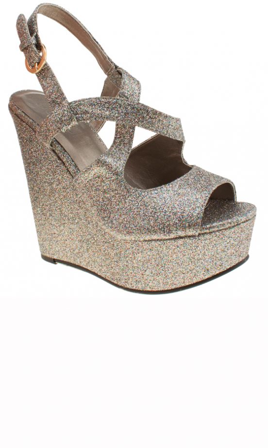 Schuh AW13 Collection: Silver Love Struck Wedges