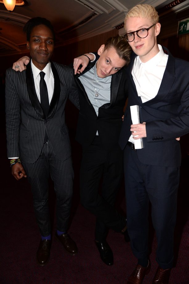 Agi Mdumulla, Jamie Campbell Bower and Sam Cotton at The British Fashion Awards 2013