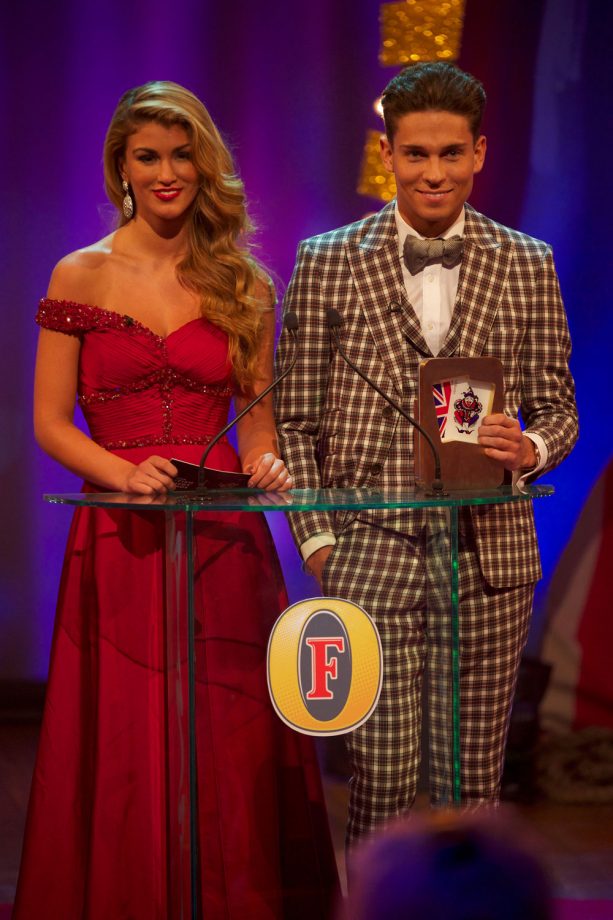Amy Willerton And Joey Essex Present An Award At The British Comedy Awards