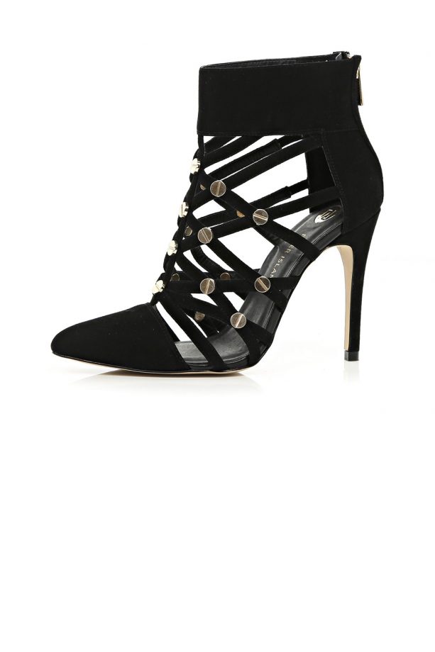 River Island Black Studded Strap Boots, £30