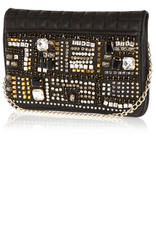 River Island Black Leather Clutch, £40