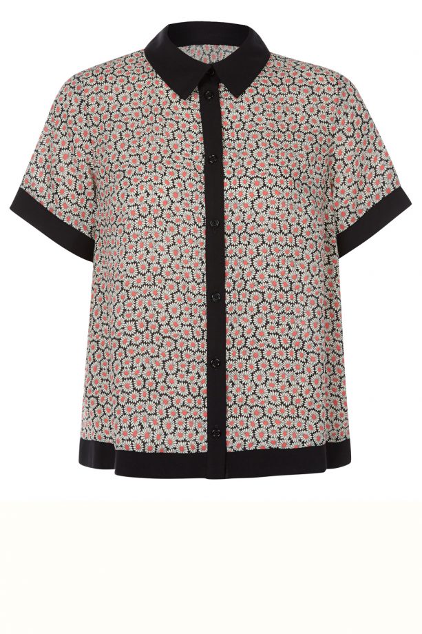 Daisy Print Contrast Trim Blouse, £12