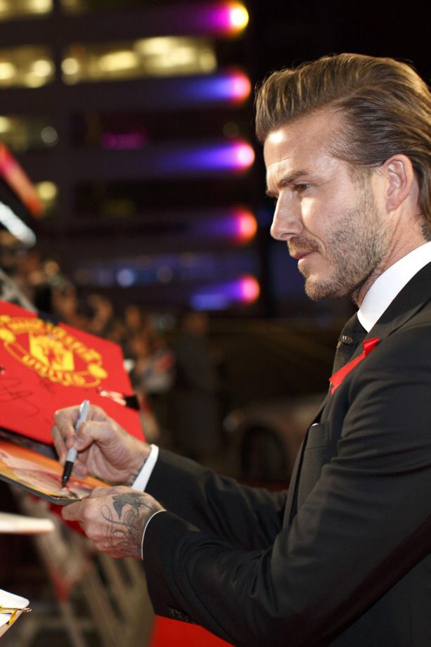 David Beckham Completed A Ralph Lauren Ensemble With A Black Label White Shirt