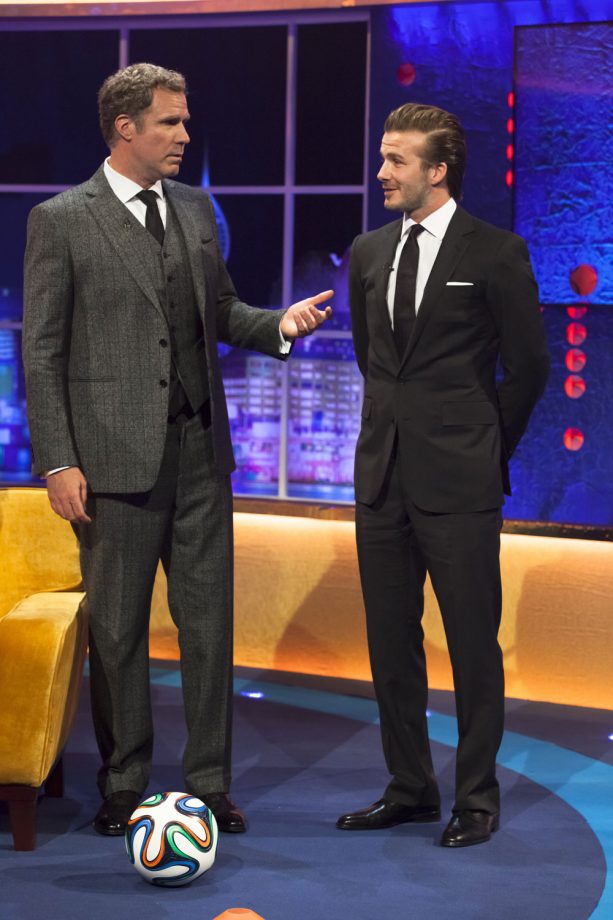 David Beckham Teaches Will Ferrell How To Play Football On 'The Jonathan Ross Show'