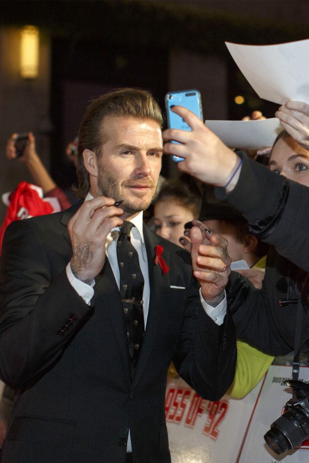 David Beckham Stops For Photos On The Red Carpet