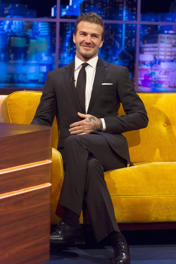 David Beckham Looking Gorgeous While Filming 'The Jonathan Ross Show'