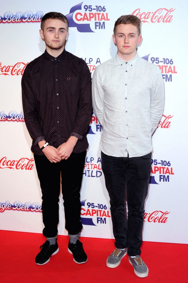 Disclosure In Matching Shirt And Jean Outfits At The Jingle Bell Ball