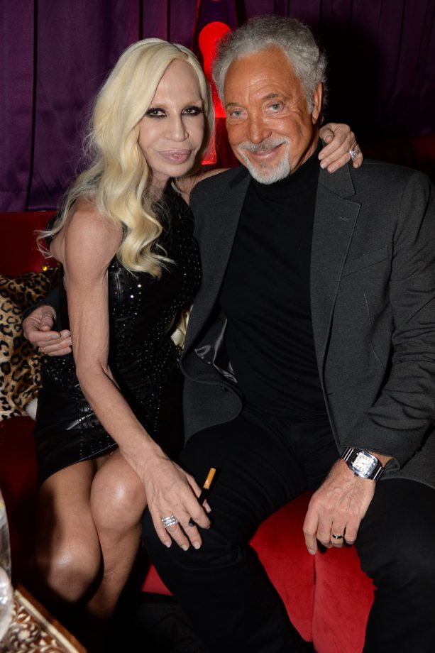 Donatella Versace And Tom Jones At The Playboy 60th Anniversary Party