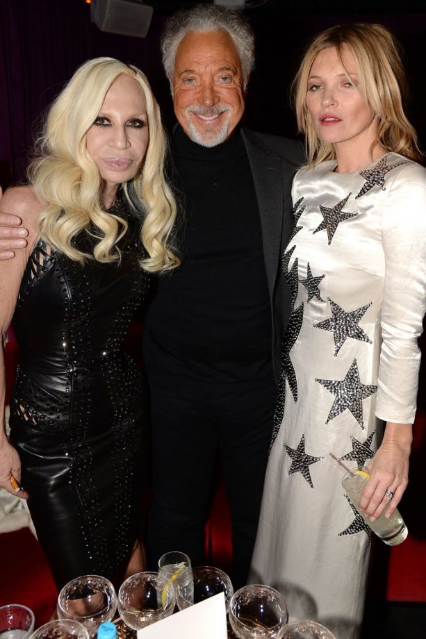 Donatella Versace, Tom Jones And Kate Moss At The Playboy 60th Anniversary Party