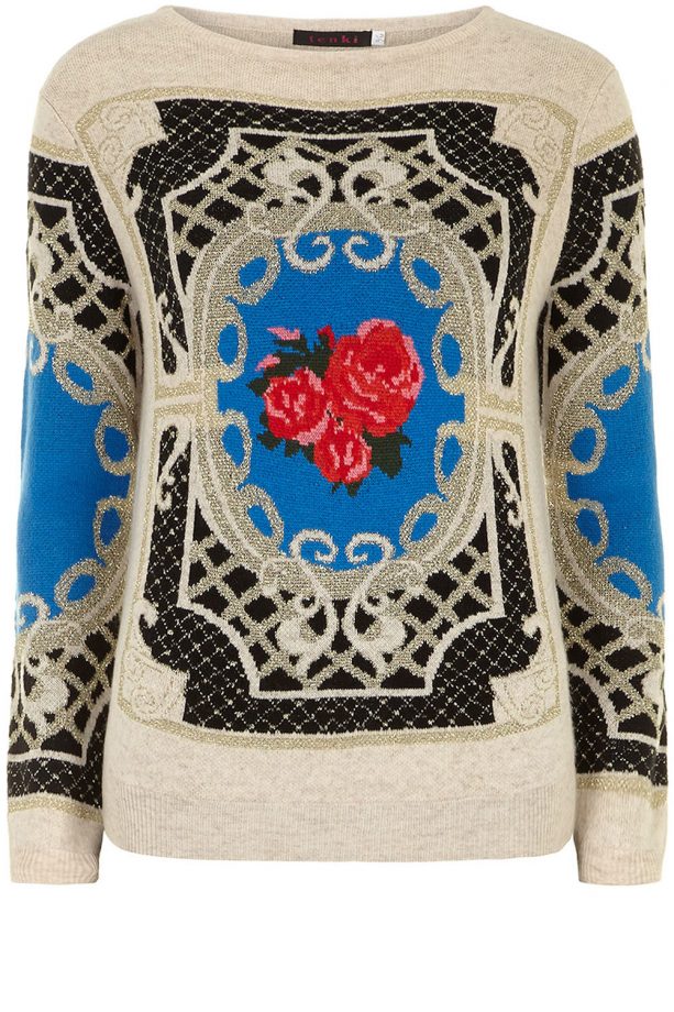 Dorothy Perkins Cream Rose Print Sweat Top, £32