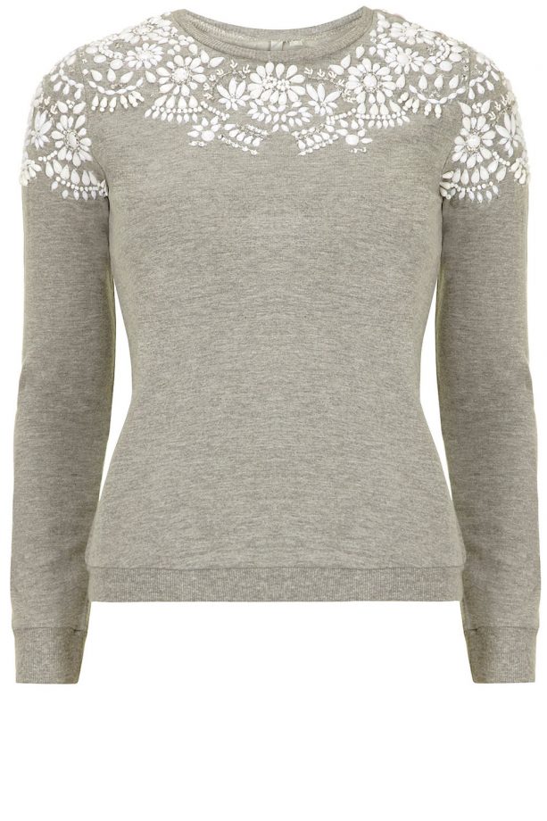 Dorothy Perkins Grey Shoulder Embellished Sweatshirt, £38
