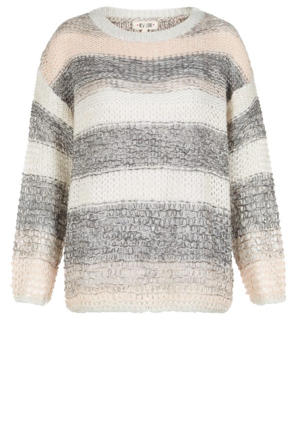 New Look Grey Ombre Stripe Oversized Jumper, £19.99