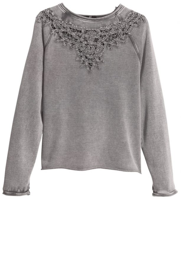 H&M Lace Sweatshirt, £14.99