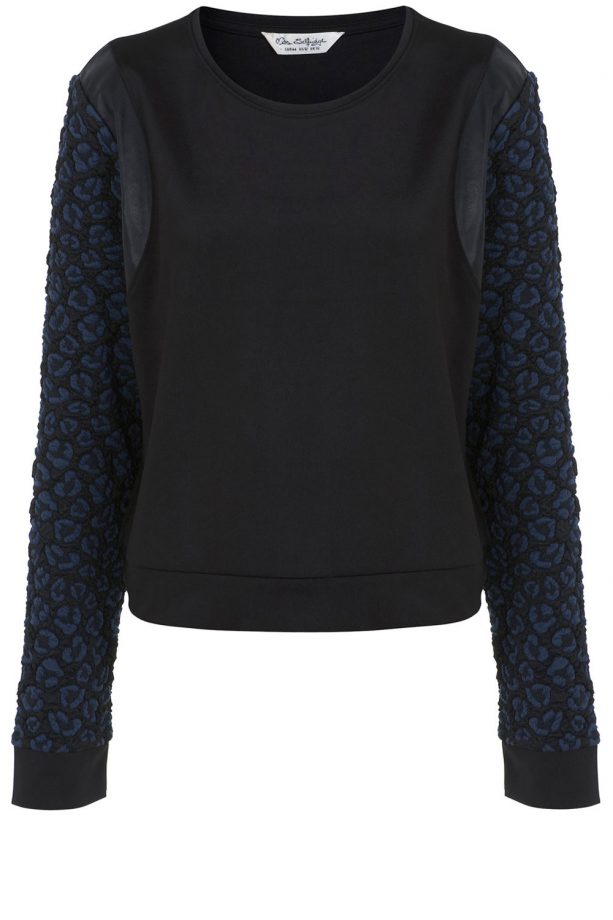 Miss Selfridge Animal Jacquard Sleeve Sweatshirt, £32