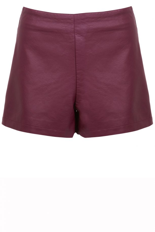 Miss Selfridge Oxblood Leather-Effect Short, £29