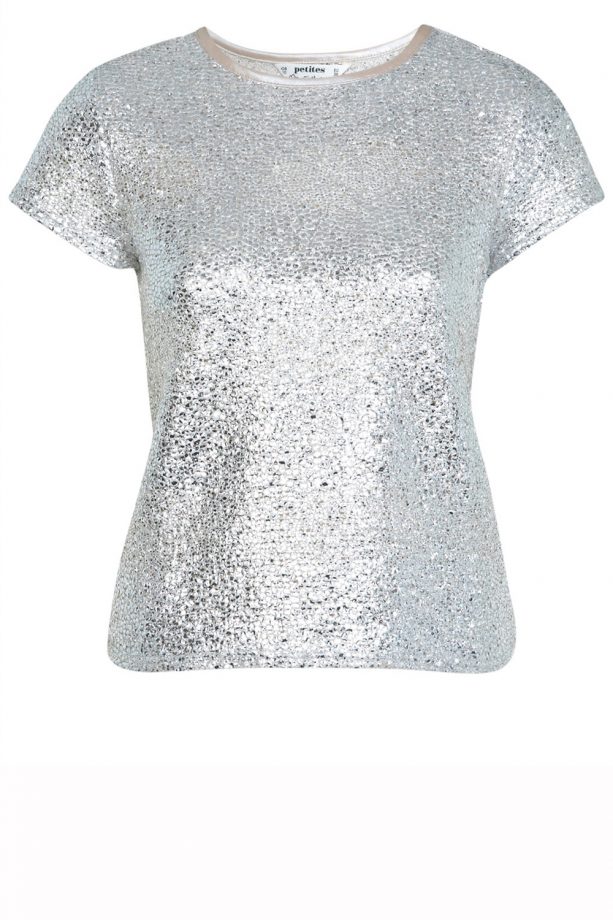 Miss Selfridge Shimmer Foil Tee, £35