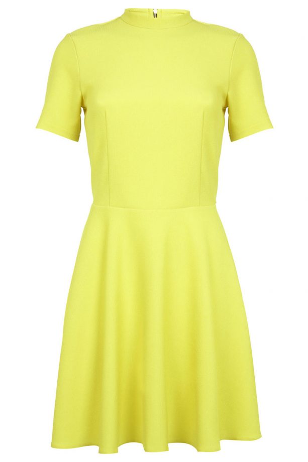 Miss Selfridge Yellow High Neck Dress, £39