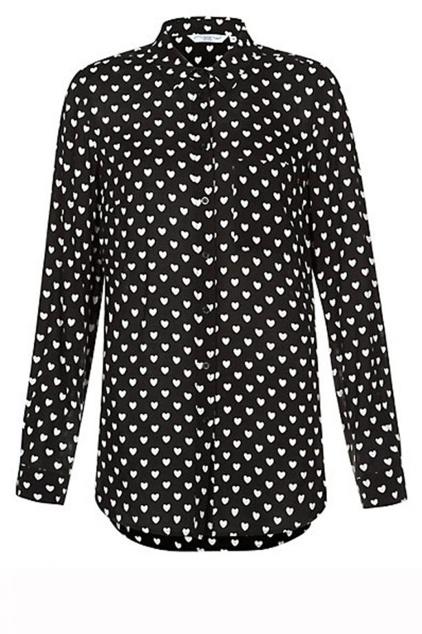 New Look Black Heart Print Shirt, £17.99