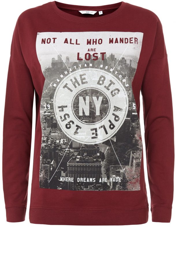 New Look Dark Red Big Apple Jumper, £14.99