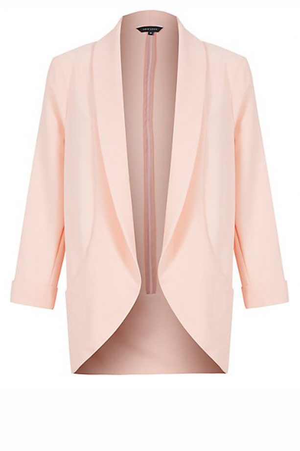 New Look Pink Open Front Longline Blazer, £24.99