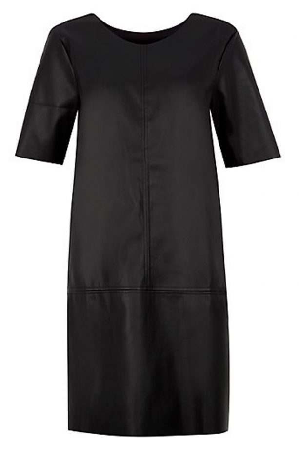 New Look Vila Black Leather-Look Tunic Dress, £35