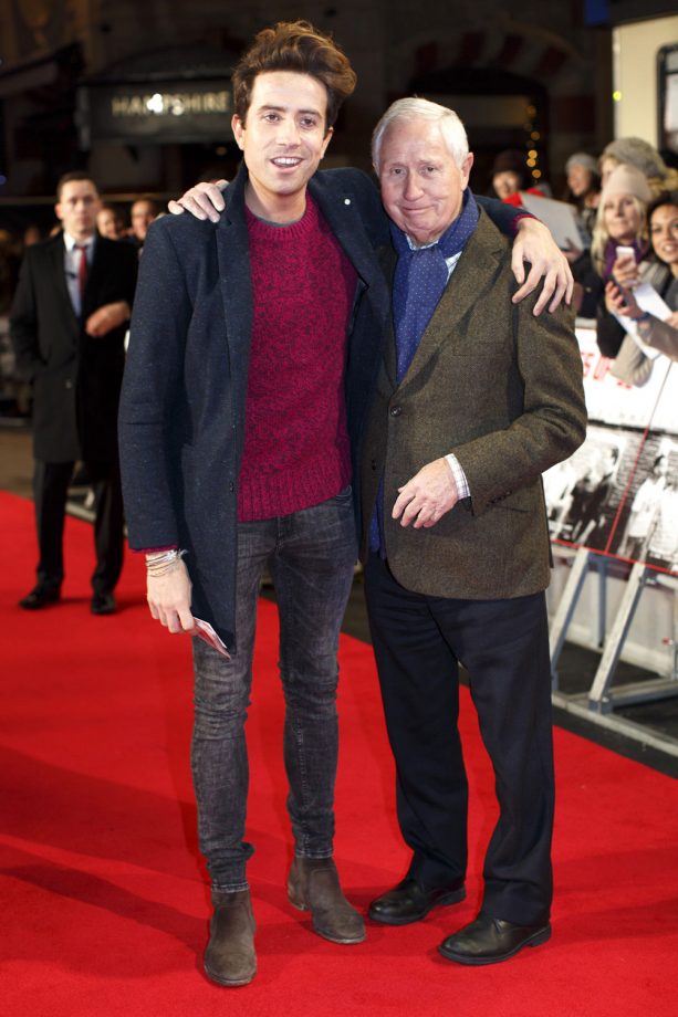 Nick Grimshaw Cuddles Up To His Father Peter Grimshaw On The Red Carpet