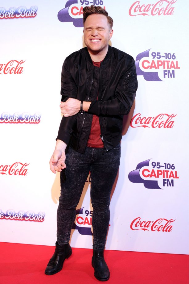 Olly Murs Playing About On The Red Carpet At The Jingle Bell Ball