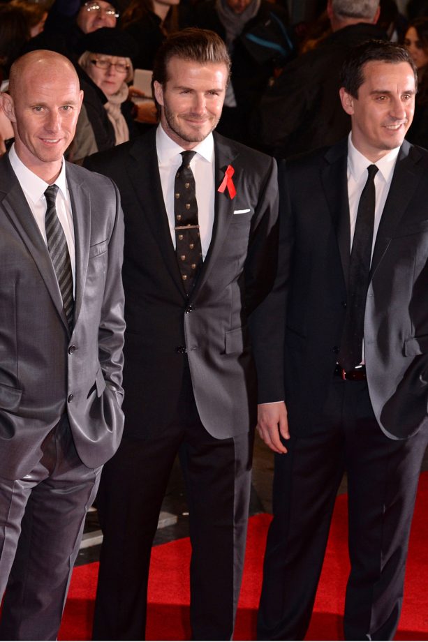 David Beckham Lines Up With His Former Team Mates 'The Class of '92 Film Premiere'