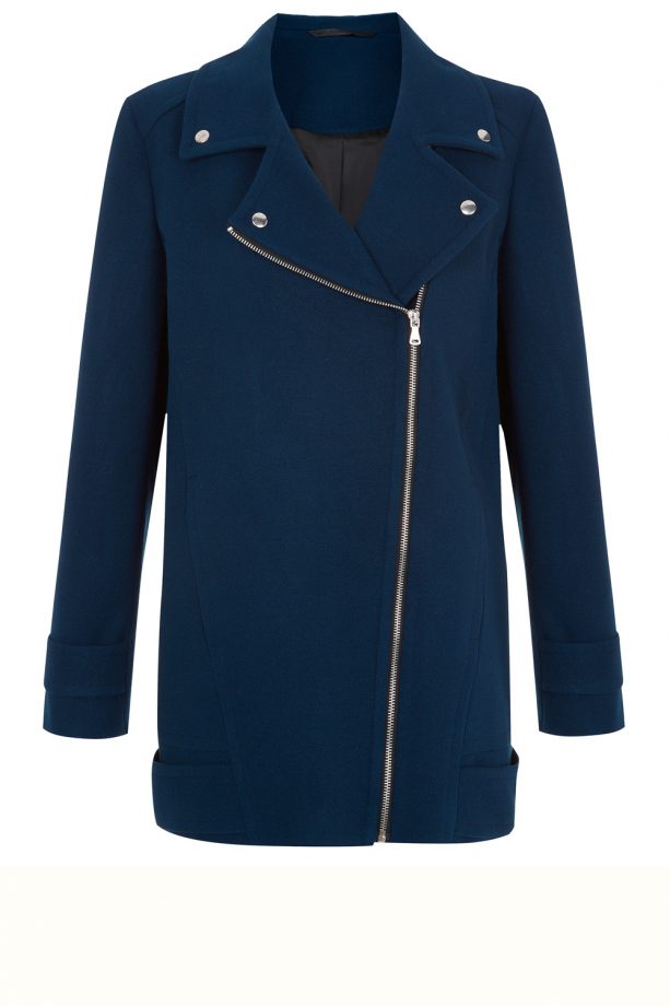 Primark Navy Biker Coat, £25