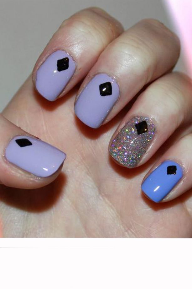 Party Nails: Multi-Coloured Base With Cute Glossy Dots