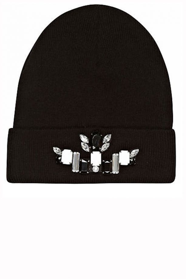 River Island Black Gem Stone Beanie, £10