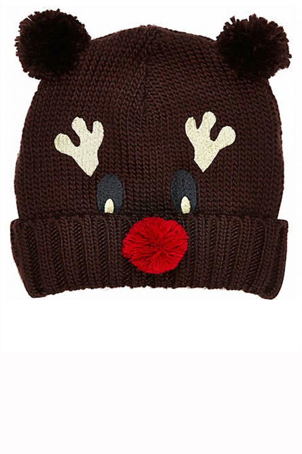 River Island Brown Reindeer Beanie Hat, £7