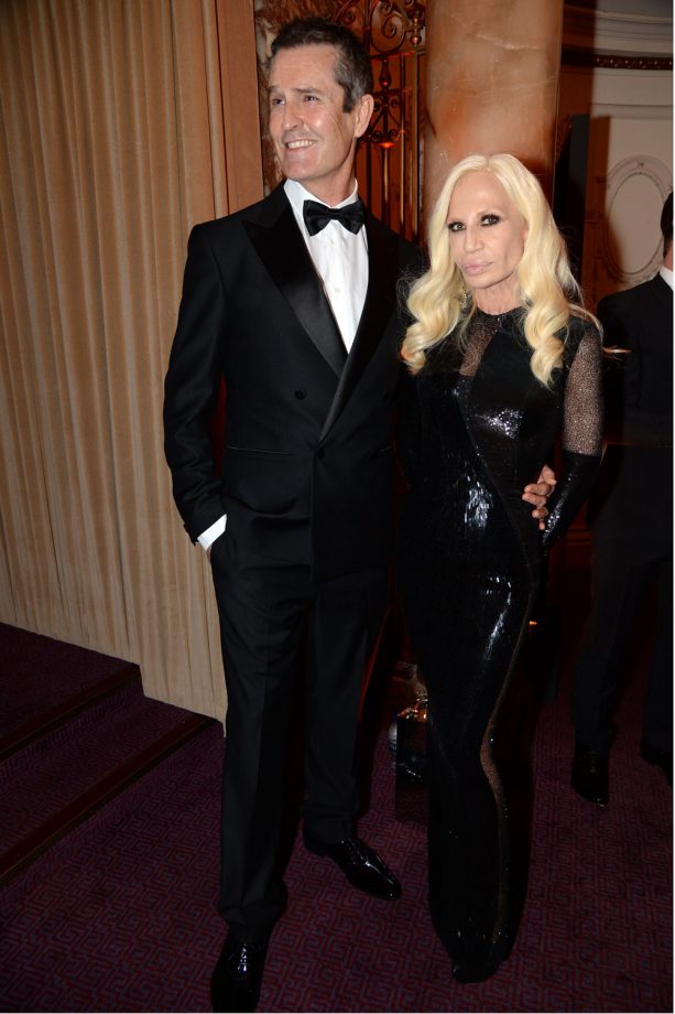 Donatella Versace and Rupert Everett Are Sleek In All Black At The British Fashion Awards 2013