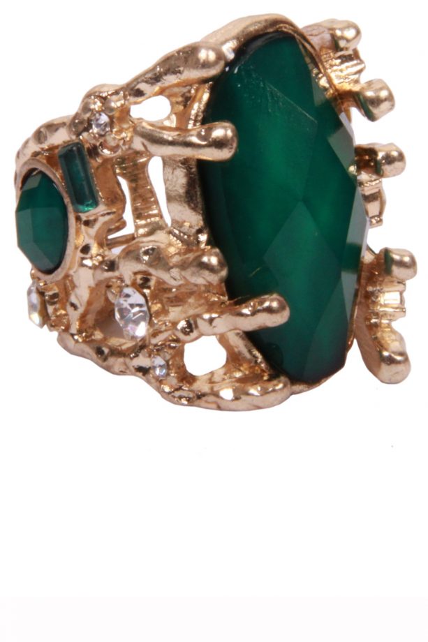 Pret A Portobello Statement Emerald Jewelled Ring, £10