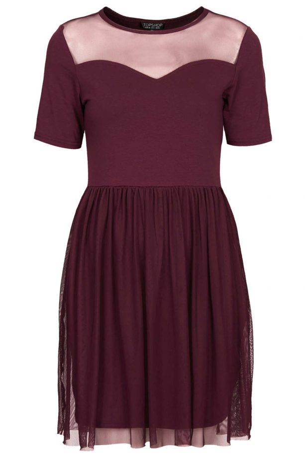 Topshop Mesh Sweetheart Mini Dress, £32