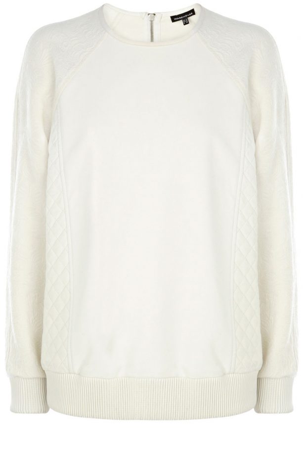 Warehouse Faux Leather And Jacquard Sweatshirt, £45