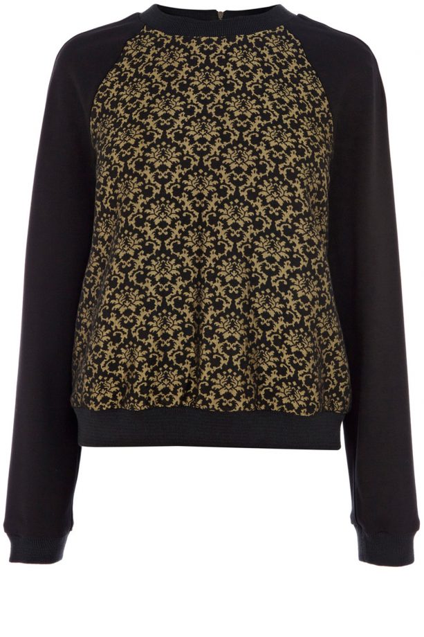 Warehouse Gold Jacquard Sweatshirt, £45