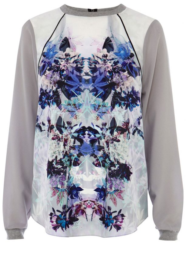 Warehouse Printed Woven Sweat Top, £45