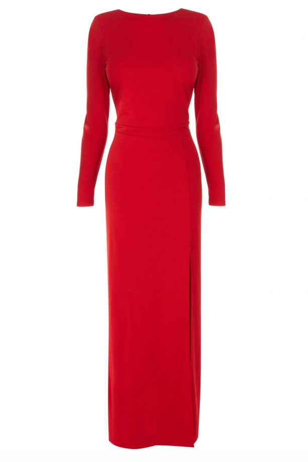 Warehouse Red Shoulder Pad Maxi Dress, £60
