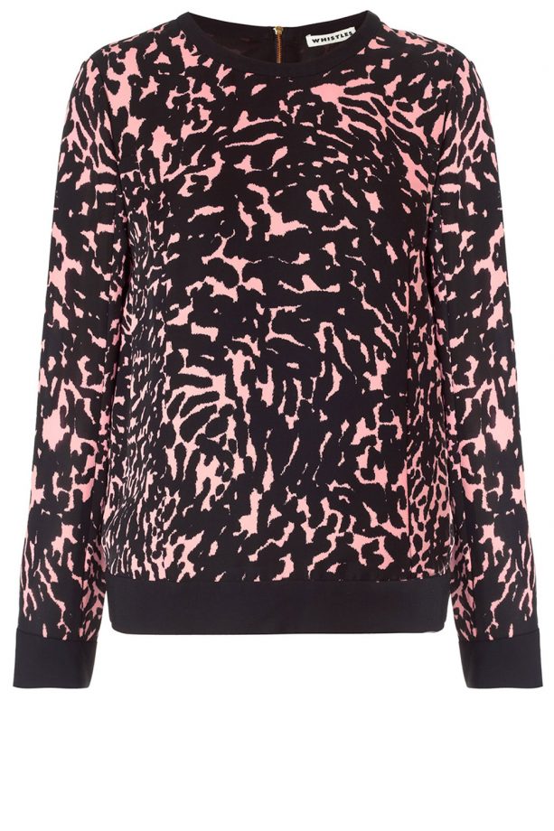 Whistles Smudged Spot Silk Sweatshirt, £125