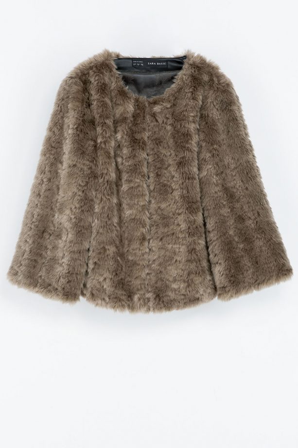 Zara Short Furry Jacket, £59.99