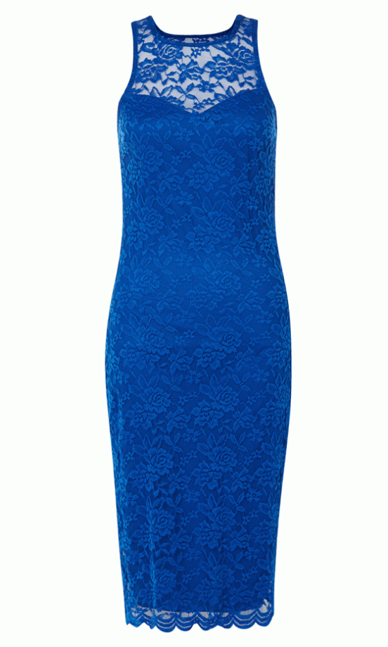 Primark Cobalt Lace Scallop Midi Dress, £15